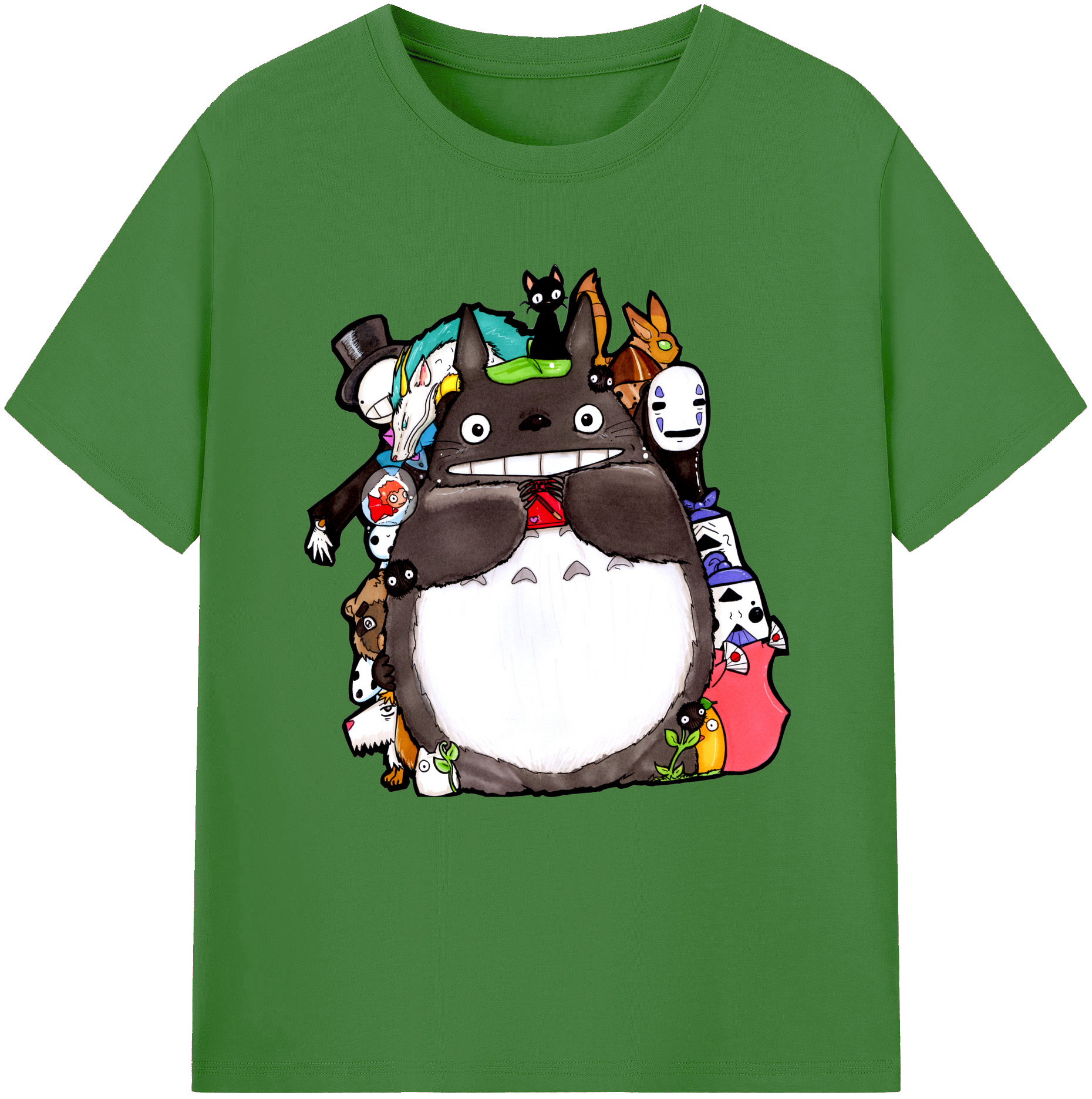 （画像用） となりのトトロ 草壁メイ 草壁サツキ My Neighbor Totoro Satsuki Kusakabe Mei Kusakabe レディースカジュアルプリントTシャツ（綿100％）